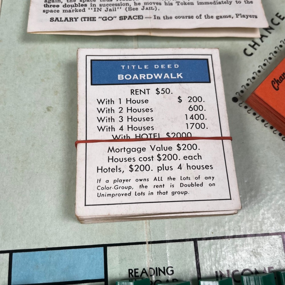 1961 Edition Monopoly Board Game Parker Brothers Real Estate Game MCM Complete! - Picture 8 of 16